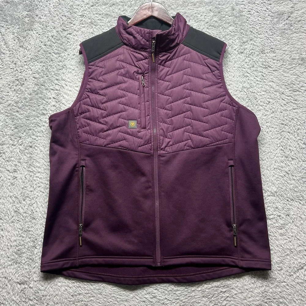 Ariat Rebar Cloud 9‎ Jacket Vest Womens 2XL Potent Purple Quilted Insulated